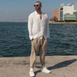 Παντελόνι μπεζ με πιέτες σε άνετη γραμμή - Image 5