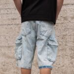 Βερμούδα τζιν baggy cargo σε oversized γραμμή - Image 3