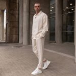 Set λινό μπεζ σε oversized γραμμή - Image 2