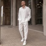 Set λινό λευκό σε oversized γραμμή - Image 3