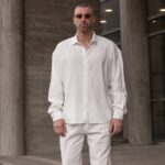 Set λινό λευκό σε oversized γραμμή - Image 4