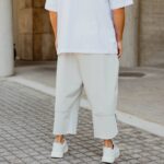 Παντελόνι γκρι japaneese με δίπλωση σε oversized γραμμή - Image 5