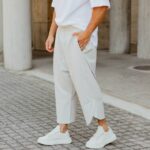 Παντελόνι γκρι japaneese με δίπλωση σε oversized γραμμή - Image 2