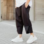 Παντελόνι μαύρο japaneese με δίπλωση σε oversized γραμμή - Image 3