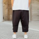 Παντελόνι μαύρο japaneese με δίπλωση σε oversized γραμμή - Image 4