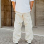 Παντελόνι baggy cream σε oversized γραμμή - Image 5