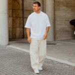 Παντελόνι baggy cream σε oversized γραμμή - Image 6