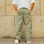 Παντελόνι baggy χακί σε oversized γραμμή - Image 3