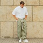 Παντελόνι baggy χακί σε oversized γραμμή - Image 4