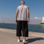 Παντελόνι μαύρο capri japaneese σε oversized γραμμή - Image 5