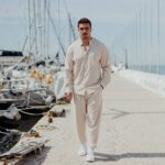 Πουκάμισο μαο μπεζ σε oversized γραμμή - Image 4