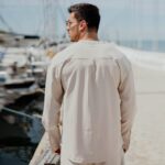 Πουκάμισο μαο μπεζ σε oversized γραμμή - Image 3