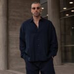 Set λινό μπλε σε oversized γραμμή - Image 4