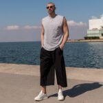 Παντελόνι μαύρο capri japaneese σε oversized γραμμή - Image 4