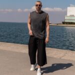 T-shirt αμάνικο πετροπλυμένο γκρι σε άνετη γραμμή - Image 5