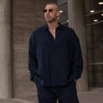 Set λινό μπλε σε oversized γραμμή - Image 5