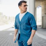 Σετ παντελόνι & σακάκι μπλε νουάρ σε κανονική γραμμή - Image 5