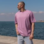 T-shirt μπλούζα λιλά σε oversized γραμμή - Image 2