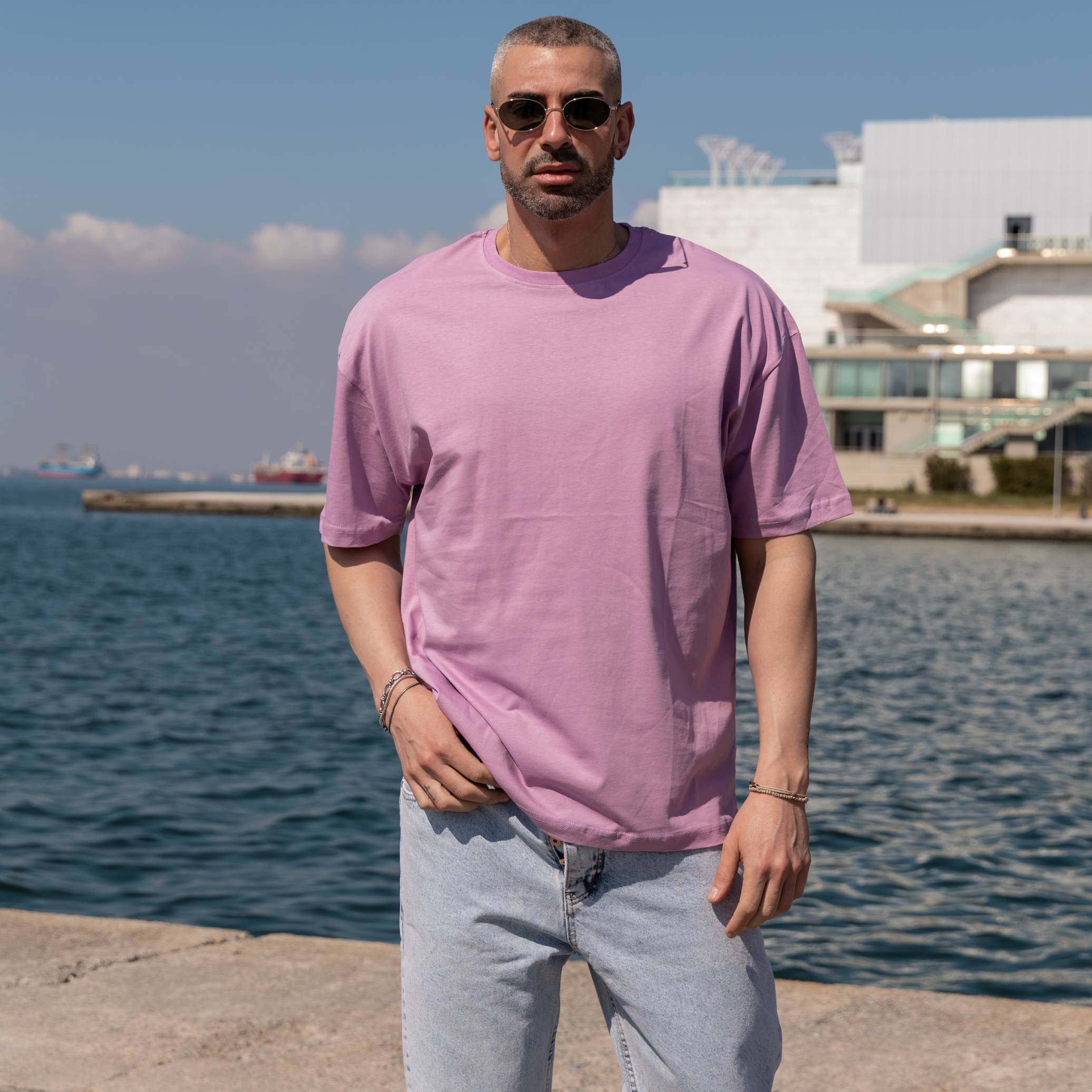 Νέο έργο (93) T-shirt μπλούζα λιλά σε oversized γραμμή - Image 1