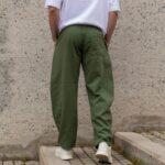 Τζιν baggy χακί σε oversized γραμμή - Image 3