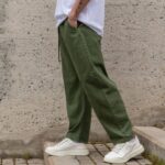 Τζιν baggy χακί σε oversized γραμμή - Image 2