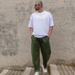 Τζιν baggy χακί σε oversized γραμμή - Image 4