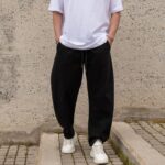 Τζιν baggy μαύρο σε oversized γραμμή