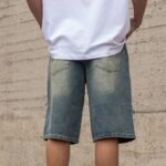 Βερμούδα τζιν baggy με σκίσιμο σε oversized γραμμή - Image 5