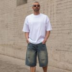 Βερμούδα τζιν baggy με σκίσιμο σε oversized γραμμή - Image 6