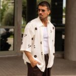 Πουκάμισο 3/4 μανίκι λευκό με σχέδια σε oversized γραμμή - Image 2