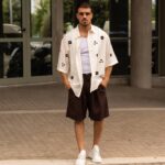 Πουκάμισο 3/4 μανίκι λευκό με σχέδια σε oversized γραμμή - Image 5