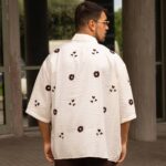 Πουκάμισο 3/4 μανίκι λευκό με σχέδια σε oversized γραμμή - Image 4