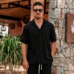 Πουκάμισο μαύρο πλεκτό σε άνετη γραμμή - Image 2