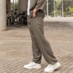 Set κιμονό με παντελόνι χακί λινό σε κανονική γραμμή - Image 5