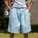 Βερμούδα σιέλ baggy σε oversized γραμμή