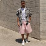 Βερμούδα ροζ baggy σε oversized γραμμή - Image 5
