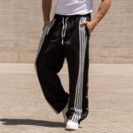 Φόρμα  μαύρη με κουμπιά baggy σε oversized γραμμή - Image 4