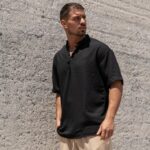 T-shirt λινό με κουμπιά - Image 2