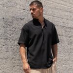 T-shirt λινό με κουμπιά