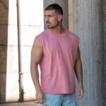 T-shirt αμάνικο ροζ σε oversized γραμμή - Image 3
