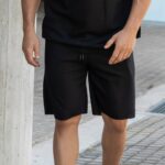 Βερμούδα μαύρο σε oversized γραμμή