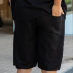 Βερμούδα μαύρο σε oversized γραμμή - Image 2