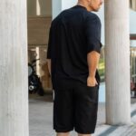 Set T-shirt με βερμούδα μαύρο σε oversized γραμμή - Image 7