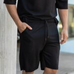 Set T-shirt με βερμούδα μαύρο σε oversized γραμμή - Image 6