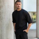 Set T-shirt με βερμούδα μαύρο σε oversized γραμμή - Image 5