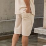 Set T-shirt με βερμούδα μπεζ σε oversized γραμμή - Image 9