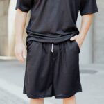 Βερμούδα μαύρο σε oversized γραμμή