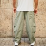 Παντελόνι baggy χακί σε oversized γραμμή - Image 4