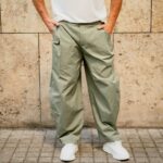 Παντελόνι baggy χακί σε oversized γραμμή - Image 2