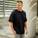 T-shirt μπλούζα γκρι σκούρο σε άνετη γραμμή - Image 3